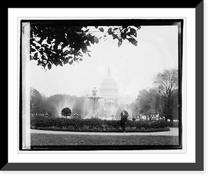 Historic Framed Print, Botanical gardens, Geo. Hess,  17-7/8" x 21-7/8"
