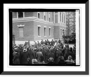 Crowd of building outside building, 2/12/21, Vintage Poster