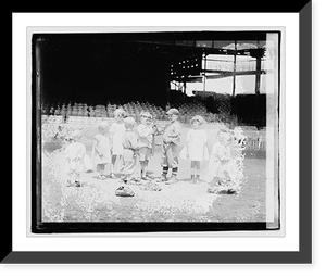 Children playing baseball, Antique Print