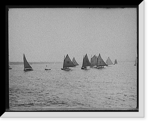 Historic Framed Print, D.B.C.Y. [Detroit Boat Club yacht] regatta, fleet making 1st turn,  17-7/8" x 21-7/8"