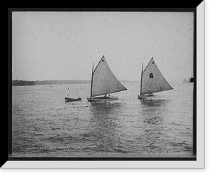 Historic Framed Print, D.B.C.Y. [Detroit Boat Club yacht] regatta, # 18 & # 19, first ground, 3rd turn,  17-7/8" x 21-7/8"