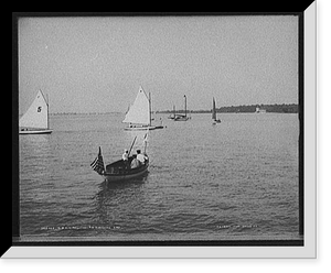 Historic Framed Print, D.B.C.Y. [Detroit Boat Club yacht] regatta, # 9 finishing 3rd,  17-7/8" x 21-7/8"