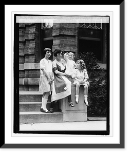 Historic Framed Print, Mrs. Morris Sheppard & children, 8/11/21,  17-7/8" x 21-7/8"