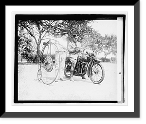 Historic Framed Print, [Velocipede and motorcycle] - 4,  17-7/8" x 21-7/8"