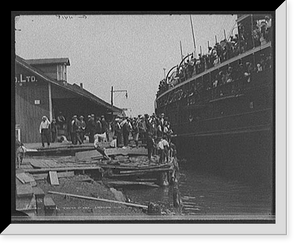 Historic Framed Print, D. & C. [Detroit & Cleveland Navigation Co.] steamer at dock, Cheboygan, Mich.,  17-7/8" x 21-7/8"