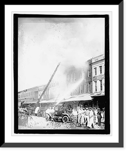 Firefighters fighting fire, Antique Wall Art