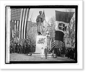 Antique Scenic Print - The Dante Statue, unveiled in Meridian Park