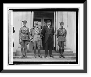 Historic Framed Print, Col. Mervyn Buckey, General Diaz, Ambassador Ricci, and Marquis de Bernezzo, Military At,  17-7/8" x 21-7/8"