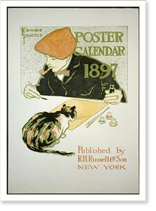 Historic Framed Print, Poster calendar 1897. Edward Penfield.,  17-7/8" x 21-7/8"