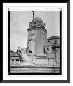 Historic Framed Print, Columbus statue - 2,  17-7/8" x 21-7/8"