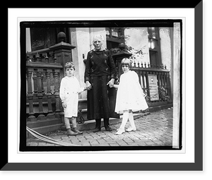 Historic Framed Print, [Unidentified woman with two children], 5/17/22,  17-7/8" x 21-7/8"