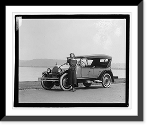 Historic Framed Print, [Fannie Brice in Oldsmobile],  17-7/8" x 21-7/8"