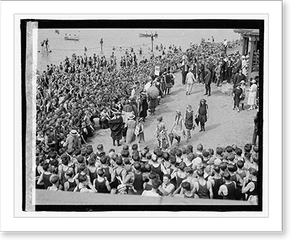 Antique Scenic Print - Bathing beach contest, 1922 - Vintage Wall Art Gift
