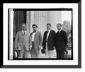 Four men standing outside building, 7/2/22 - 2, Antique Print