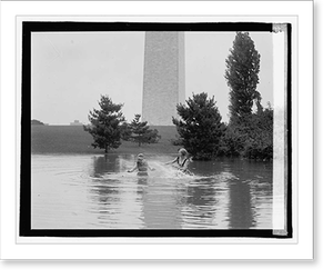 Antique Architecture - Washington Monument - Swimmers; in background