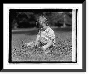 Historic Framed Print, David Malone & lion cub, 9/28/22,  17-7/8" x 21-7/8"