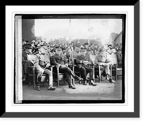 Four unidentified men in uniform seated in front row of audience, 10/25/22, Antique Wall Art