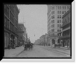 Historic Framed Print, Broughton Street, looking west, Savannah, Ga.,  17-7/8" x 21-7/8"