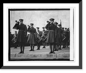 Historic Framed Print, [Military band at ceremony],  17-7/8" x 21-7/8"