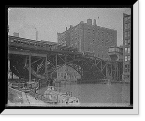 Historic Framed Print, Jackknife Bridge, Chicago, Ill.,  17-7/8" x 21-7/8"