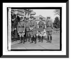 Black & White Photo - uniformed men, ceremony on steps