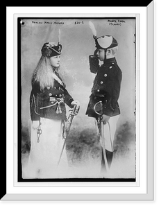 Historic Framed Print, Princess Marie and Prince Carol of Rumania, in uniform,  17-7/8" x 21-7/8"