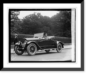 Historic Framed Print, [Woman wearing native american clothing in automobile],  17-7/8" x 21-7/8"