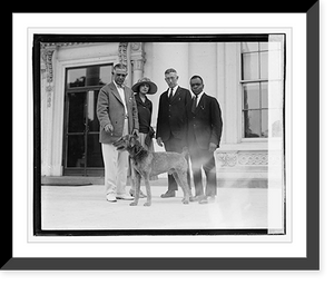 Historic Framed Print, [Group with dog], 6/15/23,  17-7/8" x 21-7/8"