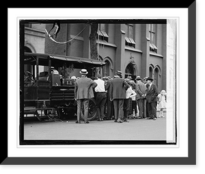 Historic Framed Print, Broadcasting Harding memorial service, 8/4/23,  17-7/8" x 21-7/8"