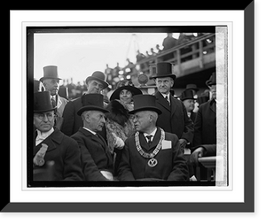 Historic Framed Print, Cornerstone laying, Geo. Wash. Memorial, Coolidge, 11/1/23,  17-7/8" x 21-7/8"