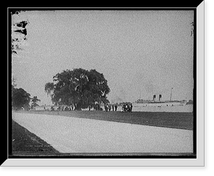 Historic Framed Print, Glimpse of Detroit River,  17-7/8" x 21-7/8"
