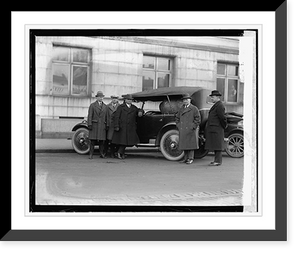 Historic Framed Print, [Five men standing with automobile],  17-7/8" x 21-7/8"