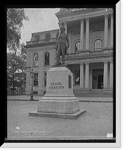 Historic Framed Print, Daniel Webster statue, Concord, N.H.,  17-7/8" x 21-7/8"