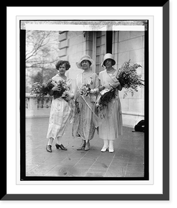 Historic Framed Print, Miss Marion Grimes, Mrs. Anthony Wayne C[...], & Eugenia Lejeune 4/14/24,  17-7/8" x 21-7/8"