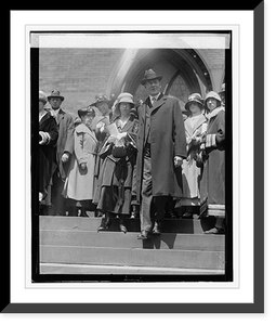 Historic Framed Print, Secty. & Mrs. Wilbur leaving church, 4/21/24,  17-7/8" x 21-7/8"