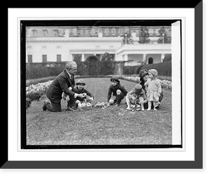 Historic Framed Print, Davis & family, Easter egg rolling, [4/21/24] - 2,  17-7/8" x 21-7/8"