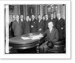 Vintage Building Photo - Coolidge signs bills at Capitol, 1924