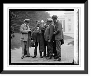 Historic Framed Print, Borah at White House, 6/11/24,  17-7/8" x 21-7/8"