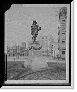 Historic Framed Print, [Miles Morgan statue, Springfield, Mass.],  17-7/8" x 21-7/8"