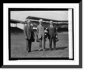 Historic Framed Print, Wm. M. Richardson, Judge Landis, Clark Griffith, 10/2/24,  17-7/8" x 21-7/8"