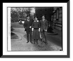 Historic Framed Print, Knud Rasmussen with eskimos, Mrs. Arnalulunguak & Mr. Meetek, 11/3/24,  17-7/8" x 21-7/8"