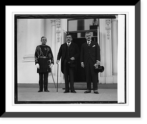 Historic Framed Print, Col. C.O. Sherrill, Gen. P.E. Calles, J.B. Wright at W.H., 10/31/24,  17-7/8" x 21-7/8"