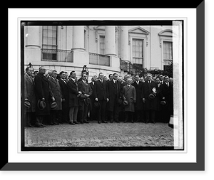 Historic Framed Print, Coolidge with Convention of Traffic Men at W.H., 12/16/24,  17-7/8" x 21-7/8"