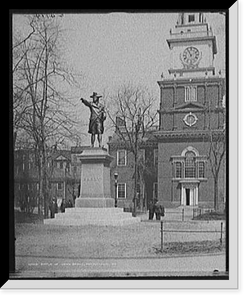 Historic Framed Print, Statue of John Barry, Philadelphia, Pa.,  17-7/8" x 21-7/8"