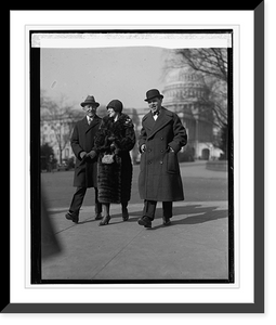 Historic Framed Print, Mickey Walker and wife with Rep. Britten at Capitol, [2/5/25],  17-7/8" x 21-7/8"