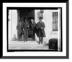 Historic Framed Print, David Barry, Sen. Shortridge, [...] W.H. King, Sec. Wilbur at Mccormick [funeral], 2/26/,  17-7/8" x 21-7/8"