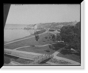 Historic Framed Print, Pere Marquette [i.e. Railroad] Park and station, Petoskey, Mich.,  17-7/8" x 21-7/8"