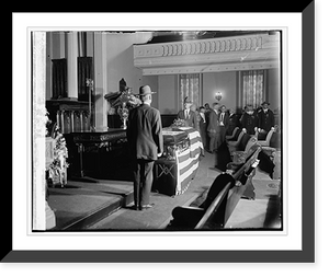 Historic Framed Print, Body of Bryan lying in state at N.Y. Ave. Pres. church, 7/30/25,  17-7/8" x 21-7/8"