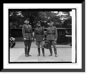 Historic Framed Print, Gen. J.L. Hines, Gen. Drum & Maj. F.B. Wilby at Capitol,  17-7/8" x 21-7/8"