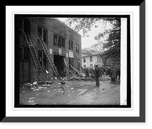 Historic Framed Print, Fire at Drive It Yourself Co. garage,  17-7/8" x 21-7/8"